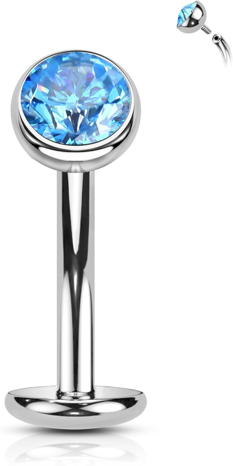 COCHARM G23 Solid Titanium Belly Button Rings Threaded Belly Piercing Jewellery for Women 14G Internally Threaded Floating Navel Rings Hypoallergenic