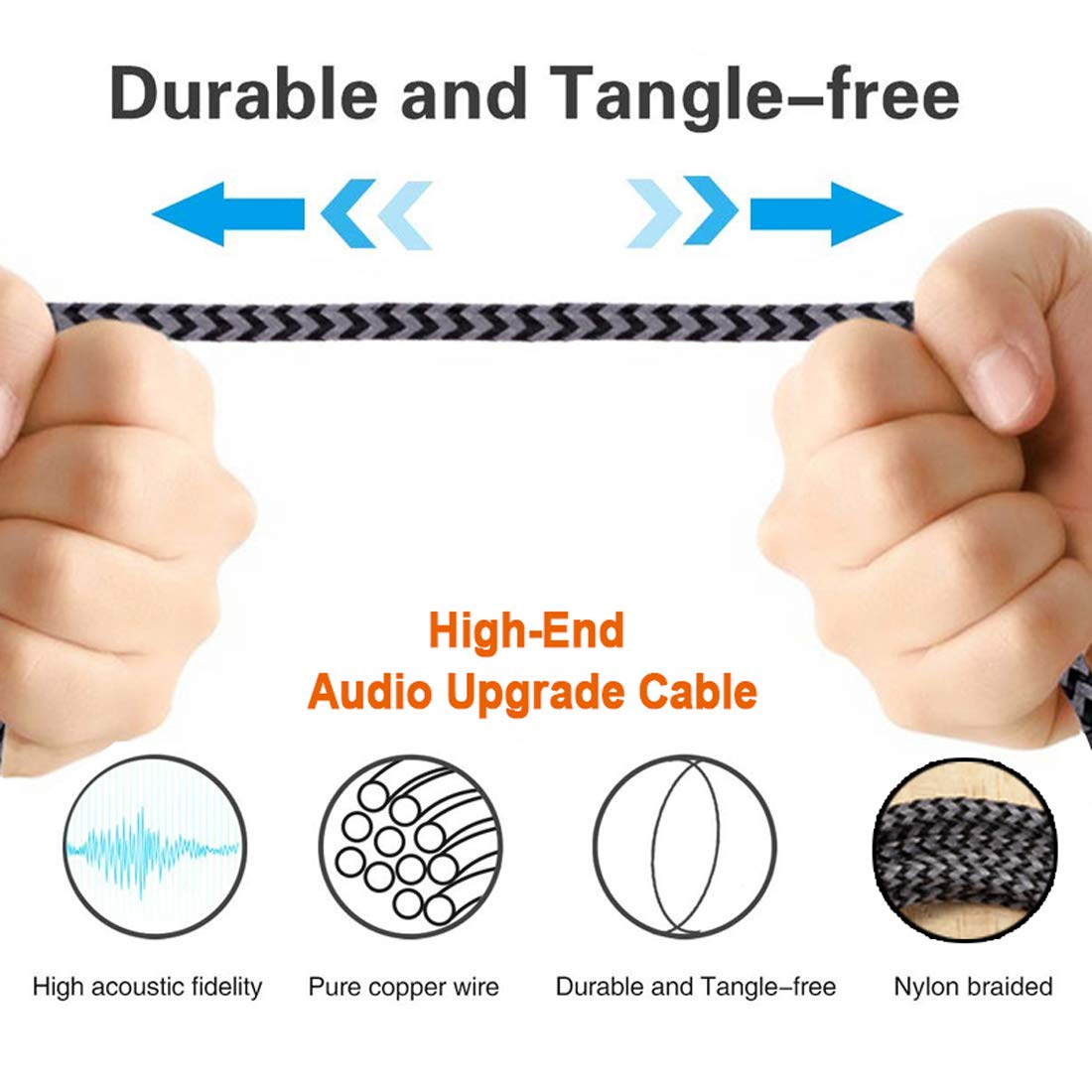 Replacement Upgrade Cable for Sennheiser HD598 HD558 HD518 HD579 HD599 HD569 Headphone Headset for 3.5Mm to 2.5Mm Stereo Bass 1.8M Audio Cables for Ath-M50X Ath-M40X (Hd598) image number 4
