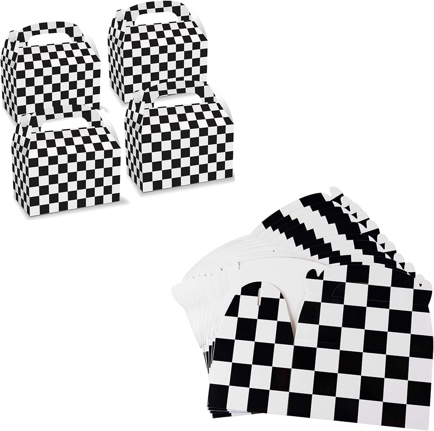 WEZCHUGHAOL 12Pcs Racing Flag Gift Bags, Racing Party Gift Boxes Checkered Gift Boxes Snack Gift Bags Containers Racing Party Supplies Holders Race Speed Theme Party Gift Decoration Supplies Are Perfect for Gift Giving image number 4