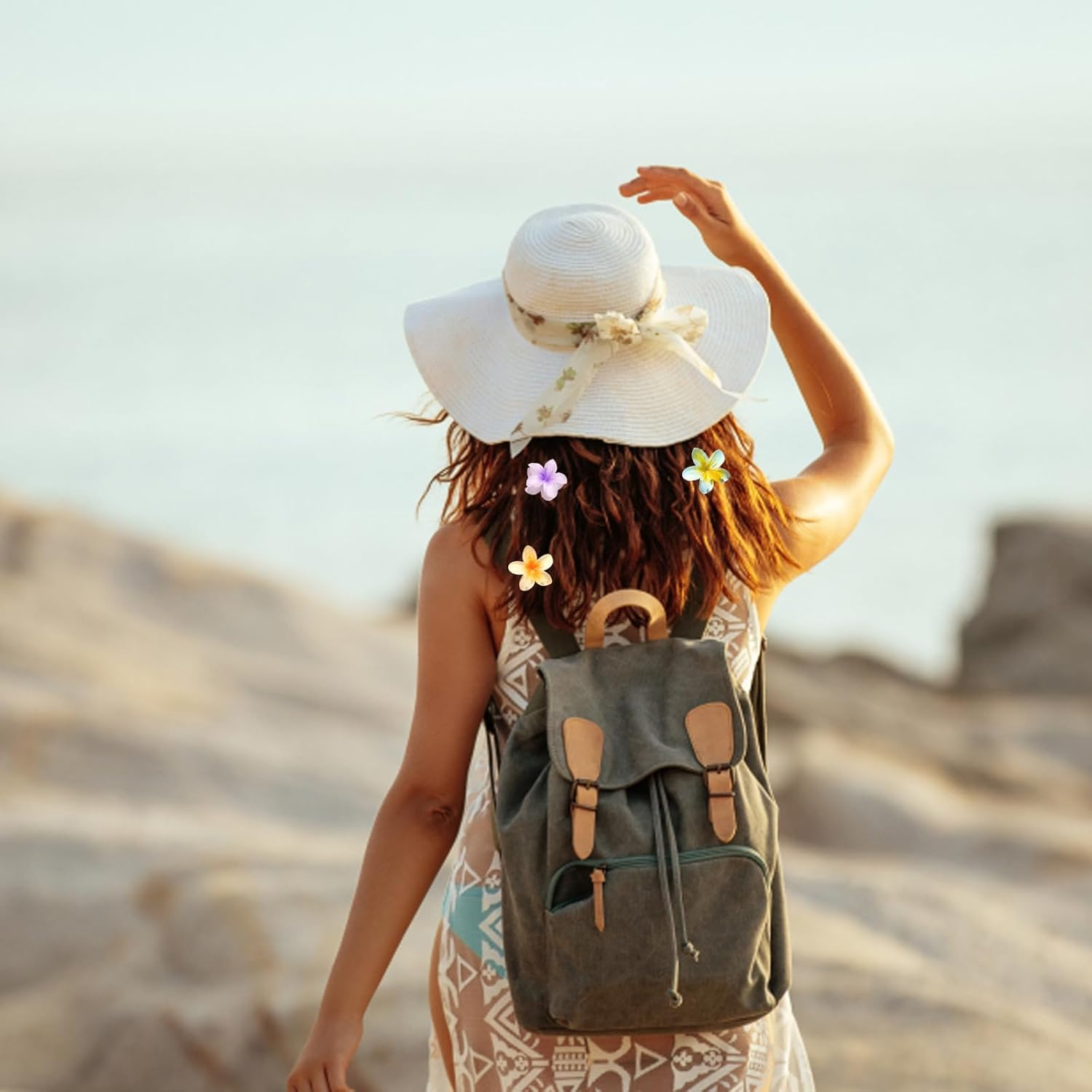 Pack of 12 Flower Hair Clips Small Hair Clip Flower for Women Girls Flower Hair Clip Flower Clips Hair Flowers Clip Hair Clips Women Thick Hair Styling Accessories (4 Cm)