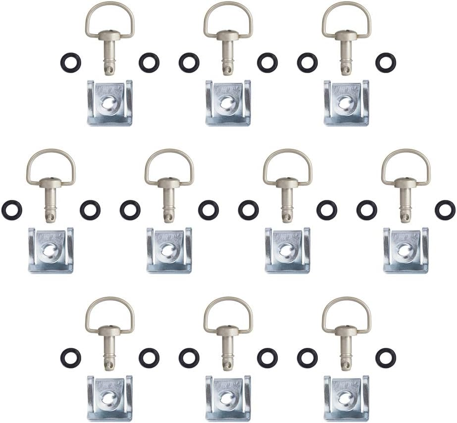 MOTO4U Motorcycle Race Fasteners Quick Release 14Mm/17Mm/19Mm D-Ring 1/4 Turn Fairing Fastener Clip Style 10 Sets 17MM Dark Black image number 2