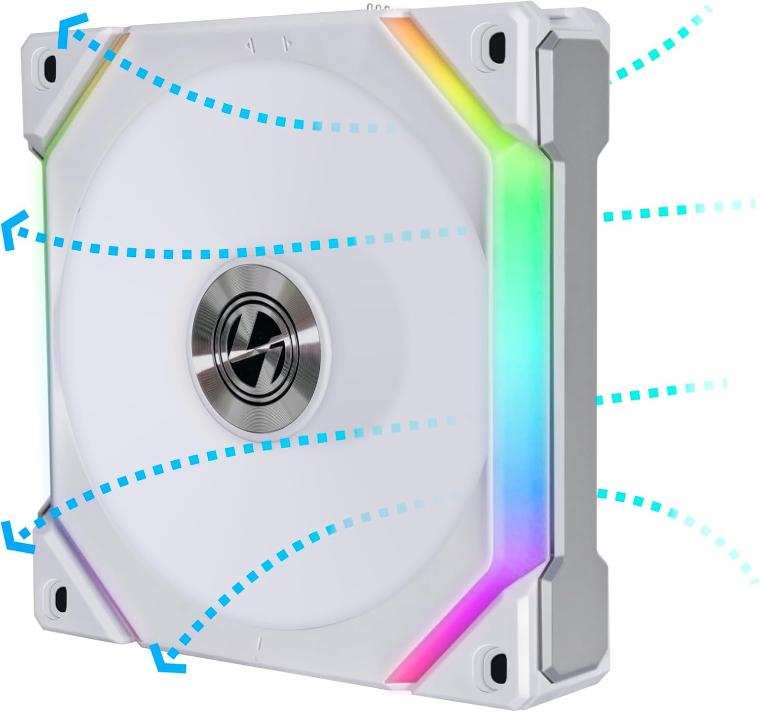 LIAN LI UNI Fan SLV2-1 120Mm Reverse Blade ARGB PWM 2100RPM 1PC White - 4.72"L X 4.72"W X 6.89"H - Desktop Compatible image number 1