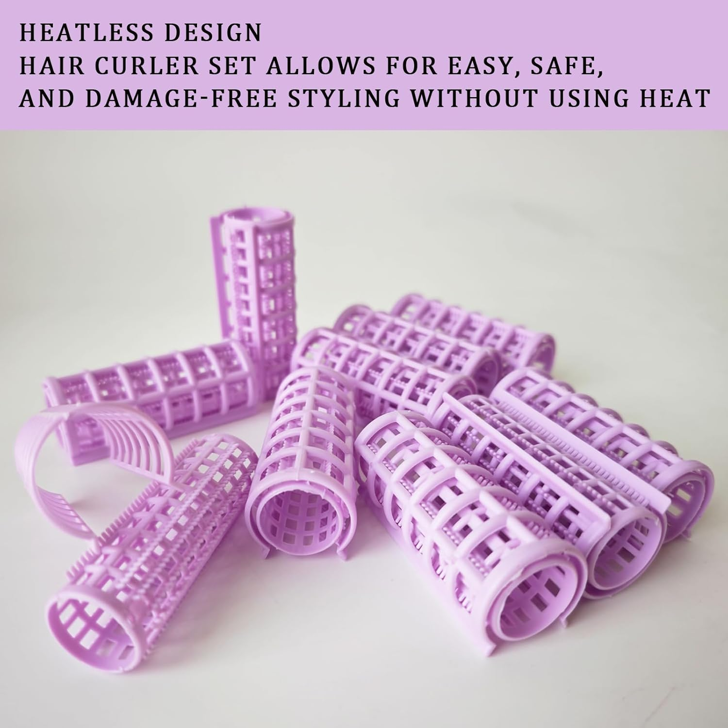 ULIFEBETTER 20 Pack Snap Hair Roller Plastic Hair Rollers Set, 0.98Inch/2.5Cm Heatless Rollers, Snap on Rollers for Fine Thin Hair, Self Grip Roller for DIY Hair Styling and Salon Use(Purple) image number 5