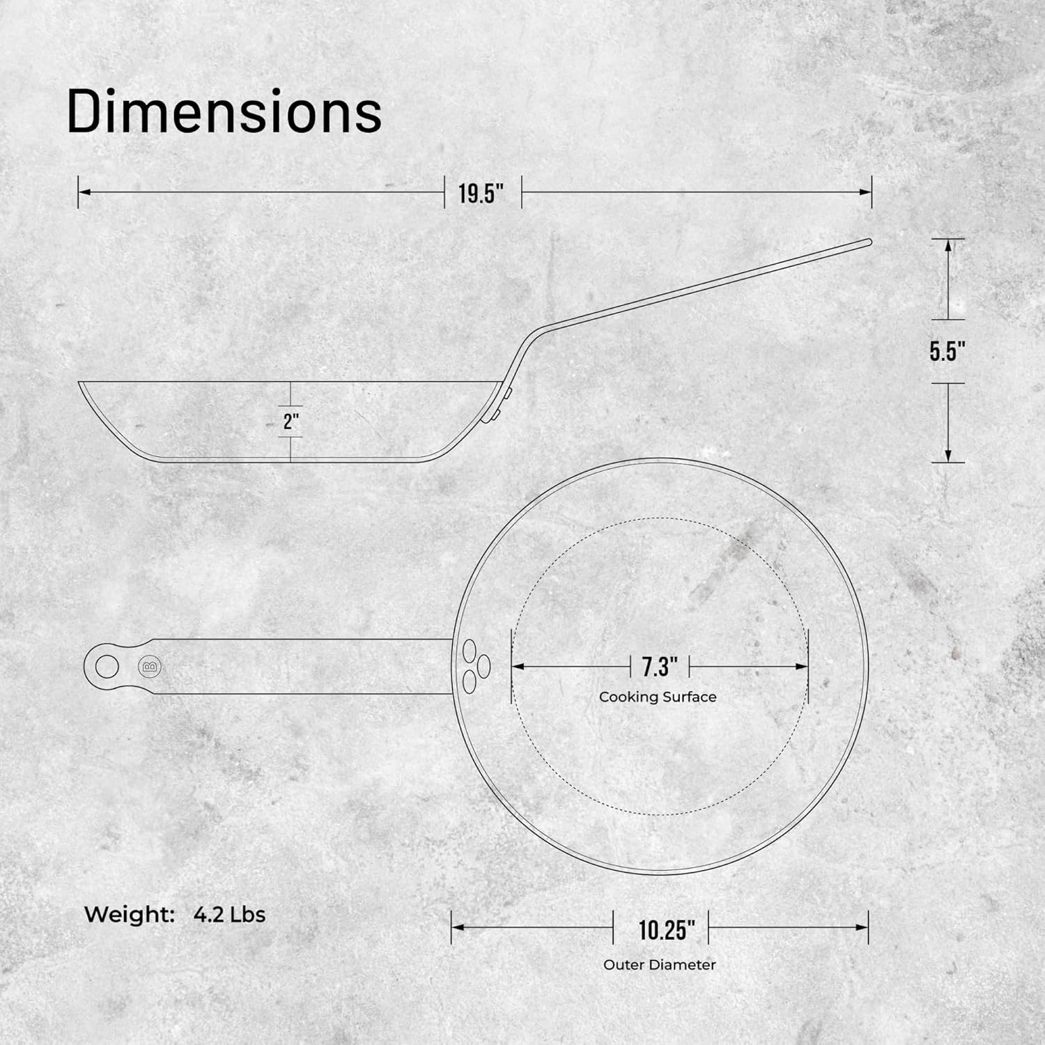 De Buyer Mineral B Carbon Steel Fry Pan - 10.25&rdquo; - Ideal for Searing, Sauteing & Reheating - Naturally Nonstick - Made in France image number 1
