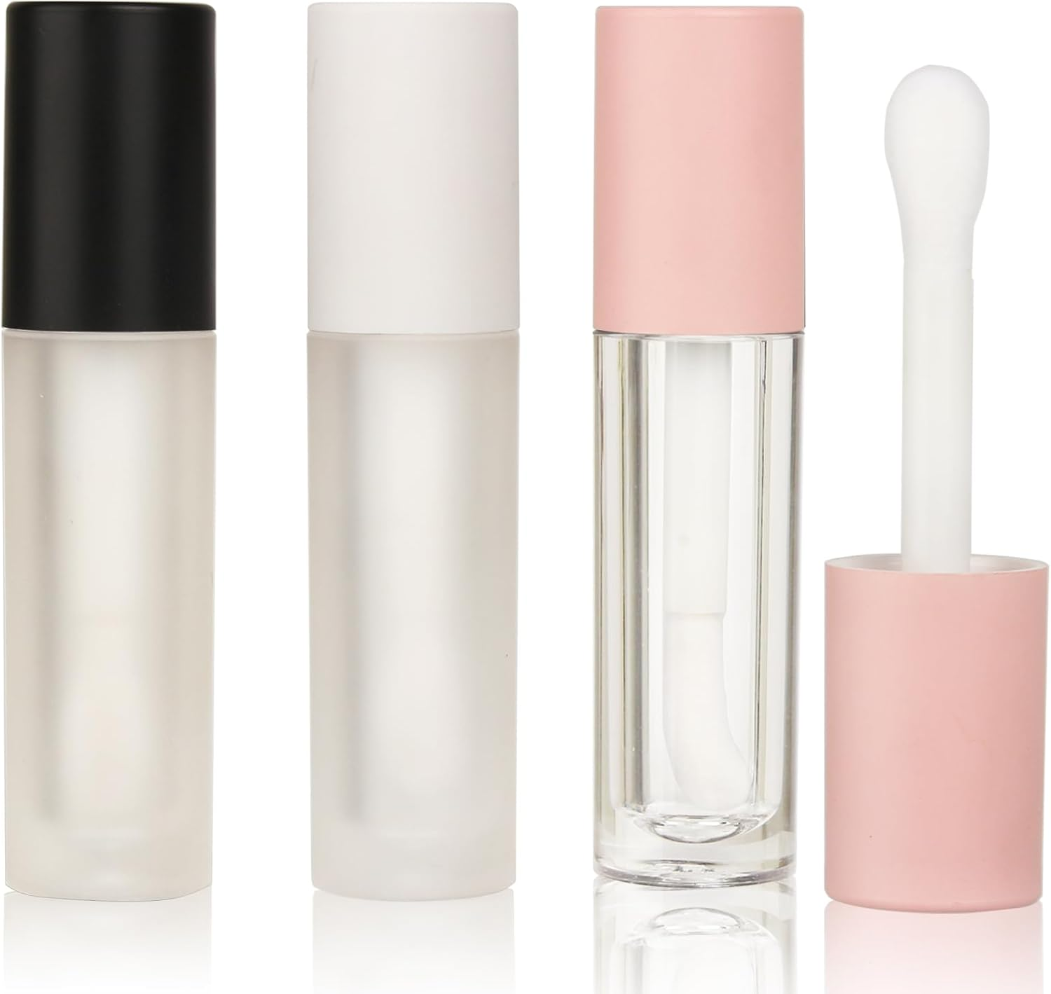 COSIDEA 24 Pcs Empty 5Ml Big Brush Frosted Black Lip Gloss Tube Black round Lipgloss Tubes Container with Big Doe Foot Wand Cosmetic Packing Containers image number 1