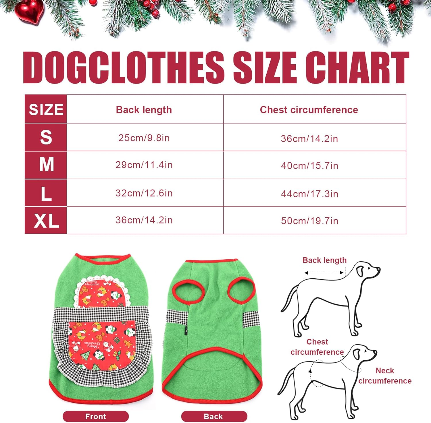 Christmas Jumper Costume for Dogs Red Warm Dog Sweatshirt Cats Christmas Jumper Winter Fleece Jumper Cat Outfit for Chihuahua Poodle Bichon Pomeranian (B) image number 6
