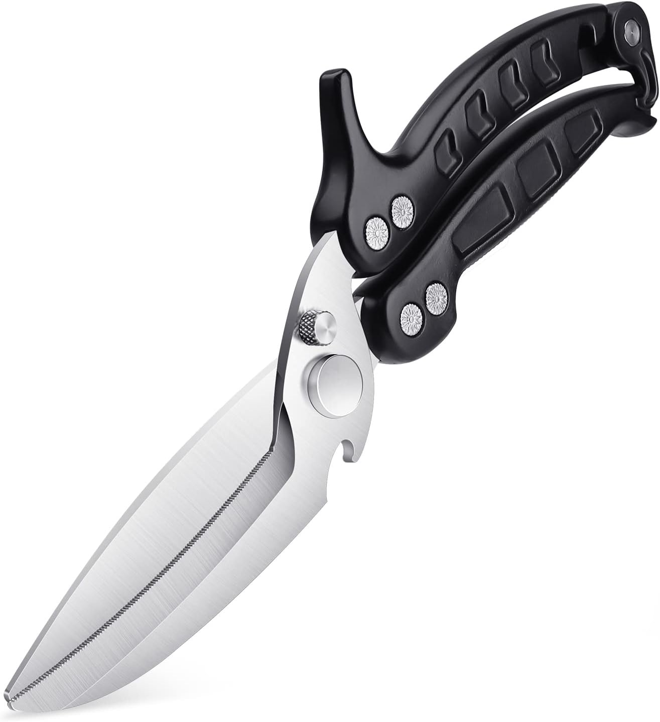 DRAGON RIOT Heavy Duty Poultry Shears - a Must Have Kitchen Shears for Chicken and Meat Cutting - Dishwasher Safe and Stainless Food Kitchen Scissors for Thanksgiving(Silver)