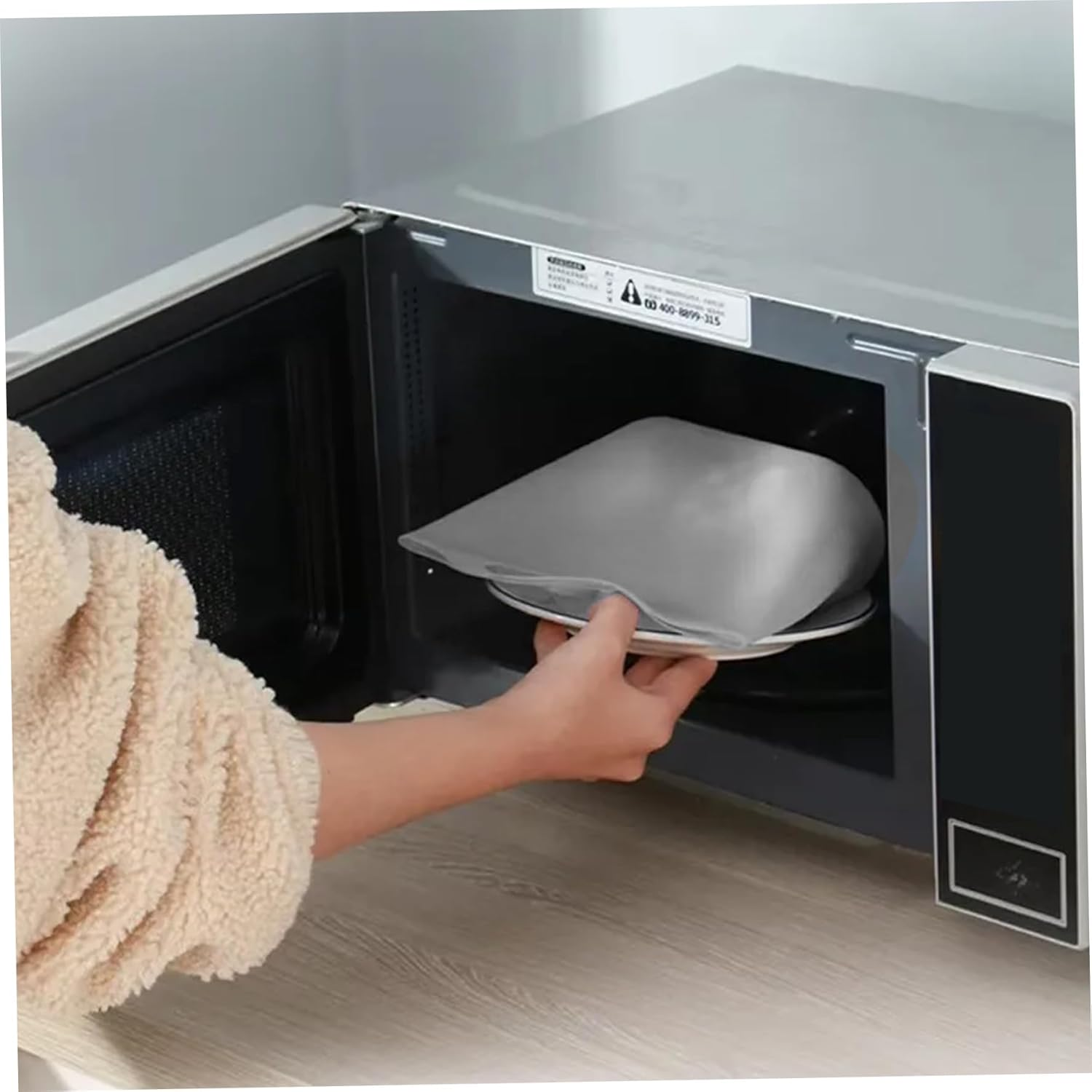 Microwave Sterilizer Bag, 1200Ml Flexible Silicone Microwave Steam Bags, Hanging Leakproof Pacifier Sterilizer with Handle, Steam Bags，2 Pcs image number 6