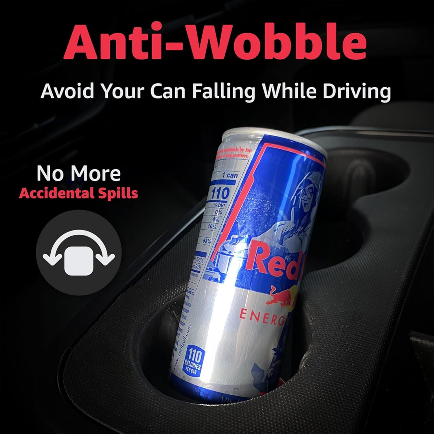 Upgraded Car Cup Holder Insert,2Pcs with Adaptive Clamping Arm & Self-Adhesive Base,Solve Shaking Problem for All Drinks in Suv,Truck image number 3