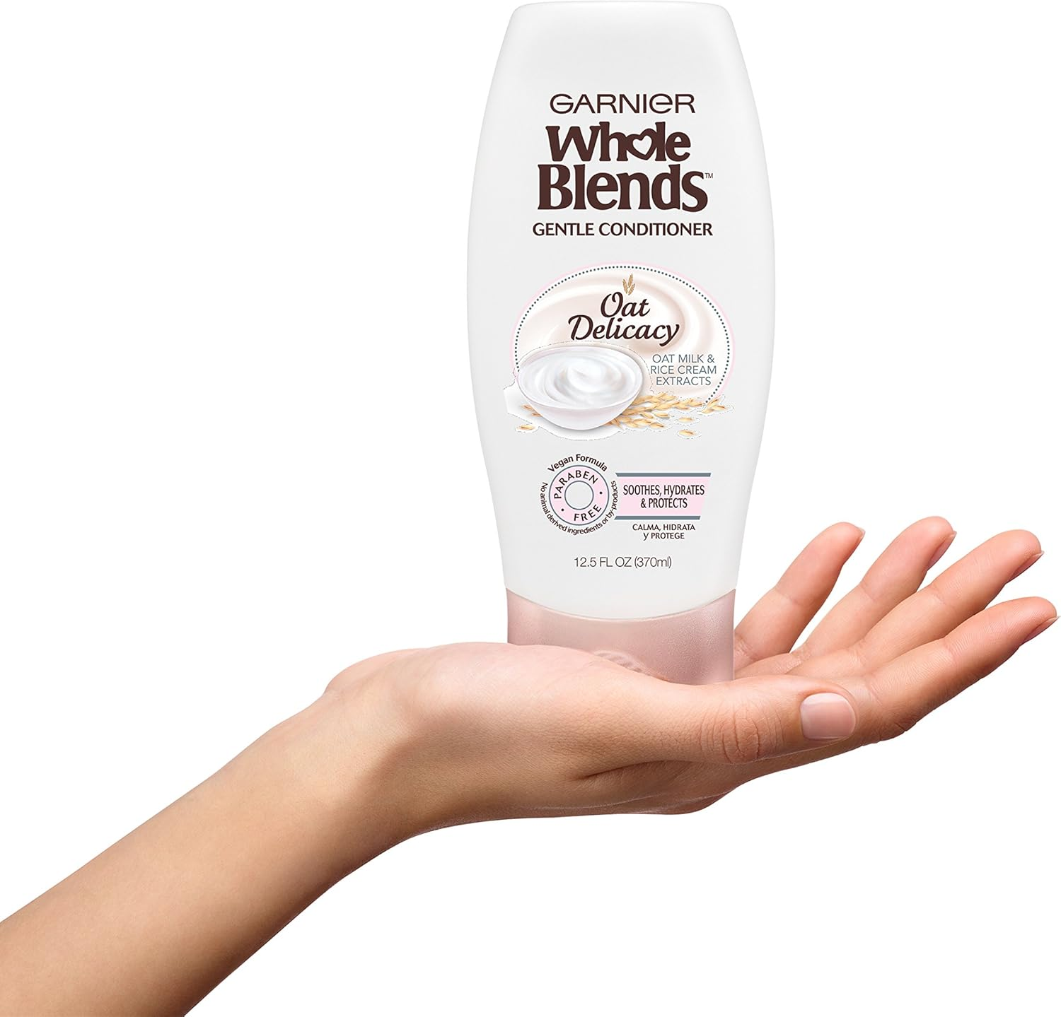 Garnier Whole Blends - Oat Delicacy - with Natural Extracts - Gentle Shampoo & Conditioner Set - Net Wt. 12.5 FL OZ (370 Ml) per Bottle - One Set image number 1