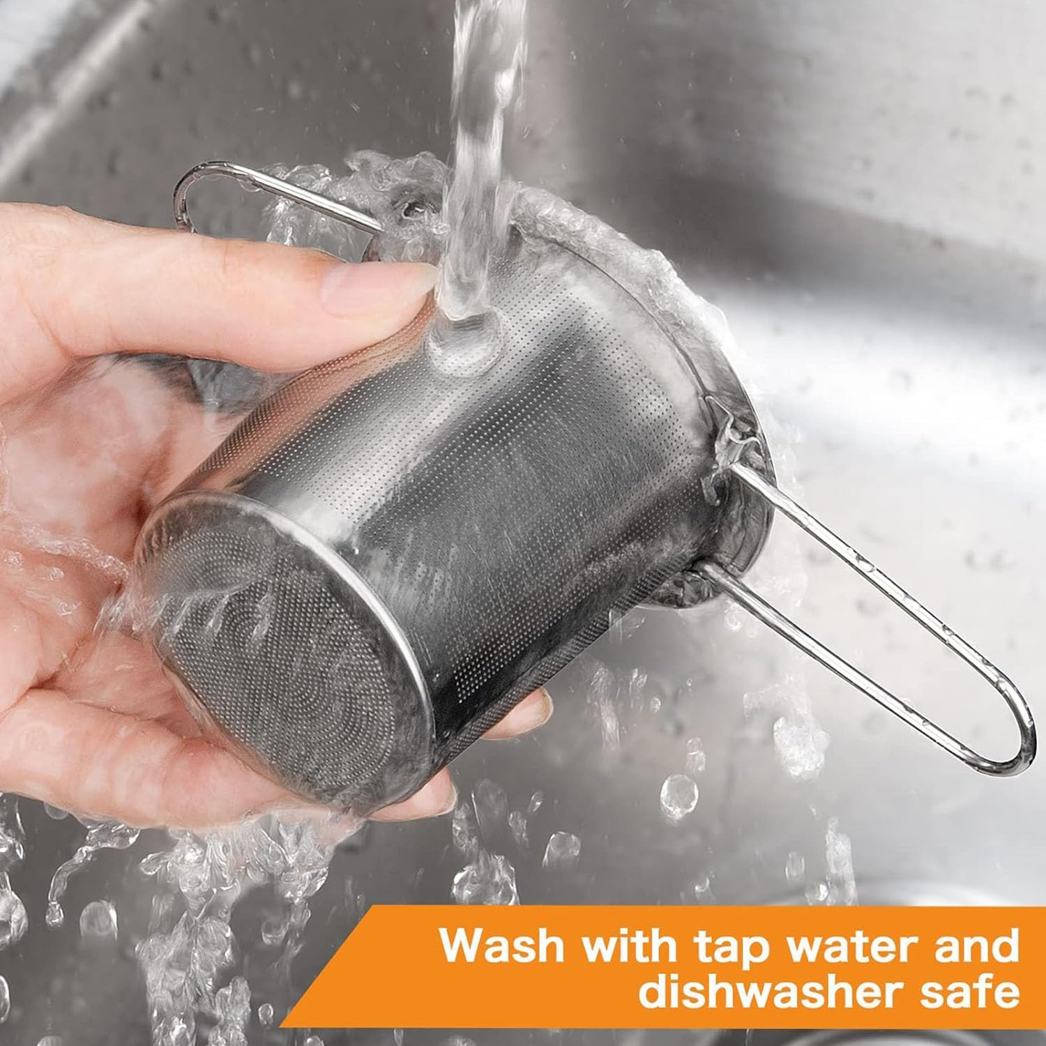 Mtxorvix Tea Filter Strainer Extra Fine Mesh Tea Strainer Stainless Steel Tea Infuser Steeper with Lid and Foldable Handle Loose Tea Leaf Steeper, for Tea Cups, Teapots, Mugs (Style B)