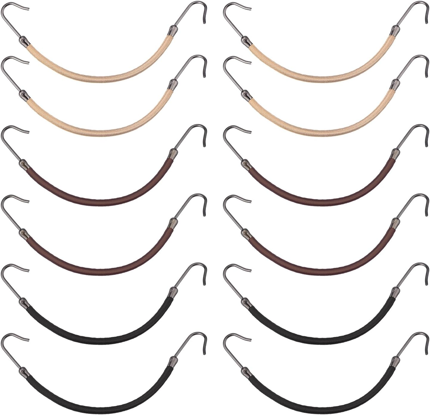 Hotop 15 Pieces Elastic Hook Hair Tie Styling Ponytail Holder Hooks Hair Cord for Curly Hair Long Hair (Blonde)