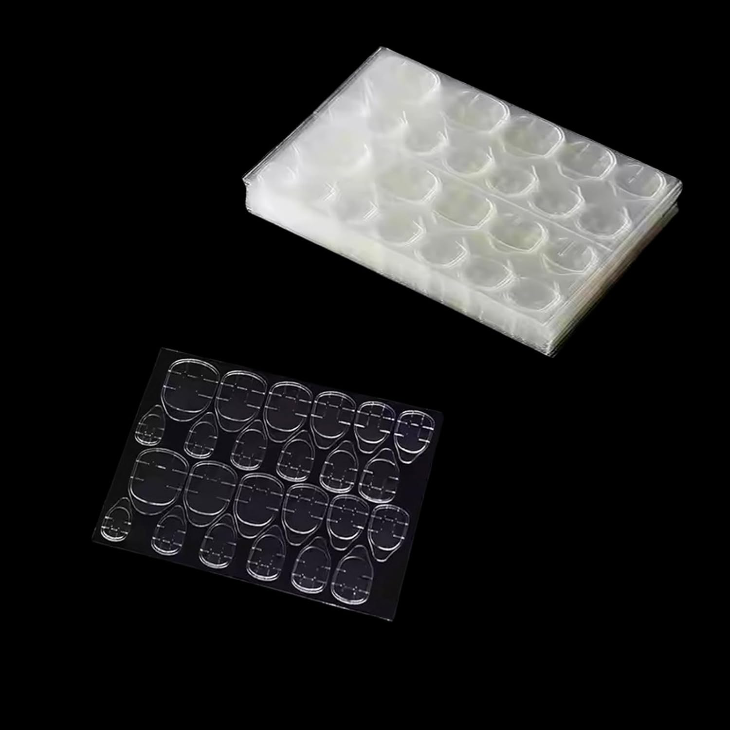 INCAUCA 600Pcs Press on Nail Adhesive Tabs Waterproof, 25 Sheet Jelly Double Sided Sticker, Sticky Tabs Thin Breathable for Acrylic False Nails Manicure Tape (Clear)