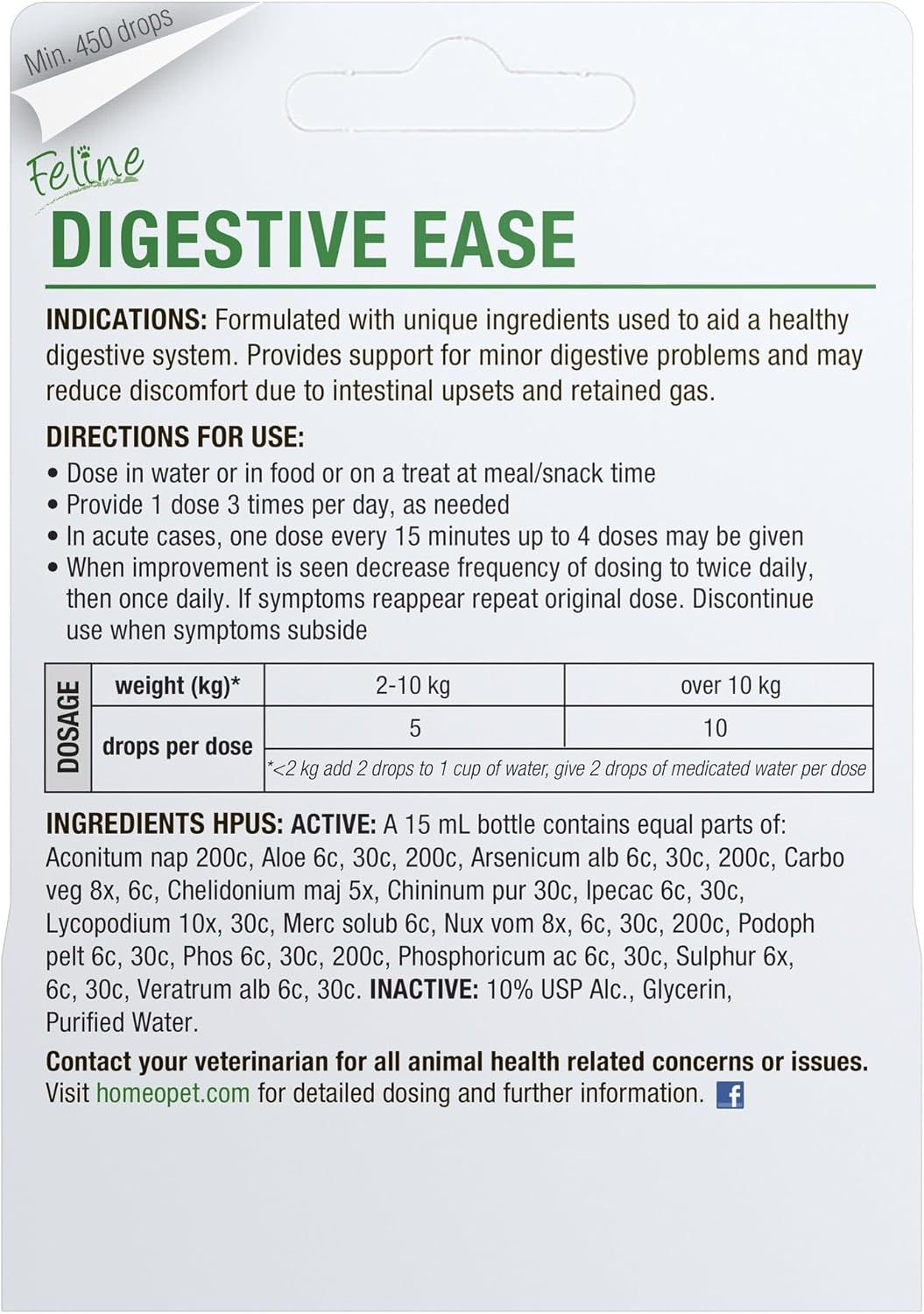 Homeopet Feline Digestive Ease 15 Ml - for Minor Digestive Upsets in Cats to Aid with Regurgitation, Throwing Up, Unsettled Stomach, Nausea, Runny Tummy & Digestive Issues. Safe Natural Vet Formula image number 1