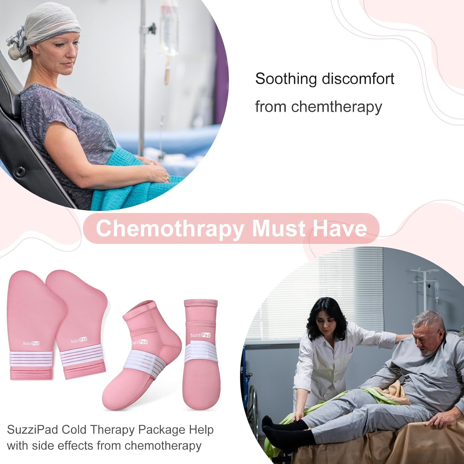 Suzzipad Cold Therapy Socks & Cold Gloves for Chemotherapy, Chemo Must Haves for Women and Man, Ideal for Soothing Hand and Foot Discomfort, S/M image number 4
