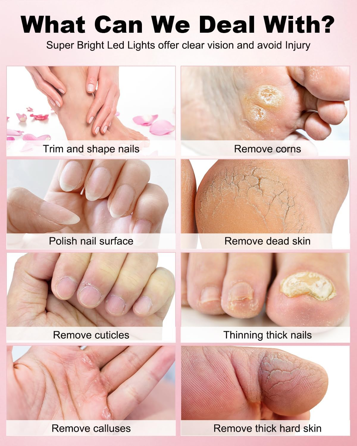 Manicure Pedicure Set - Pedicure Set Foot Care Electric Nail Cutter with 9 Pieces Brush for Gel Nails Electric Nail Drill, for Gel Nails Set, Nail Design Nail Set Nail DIY Nail Art Tool image number 2