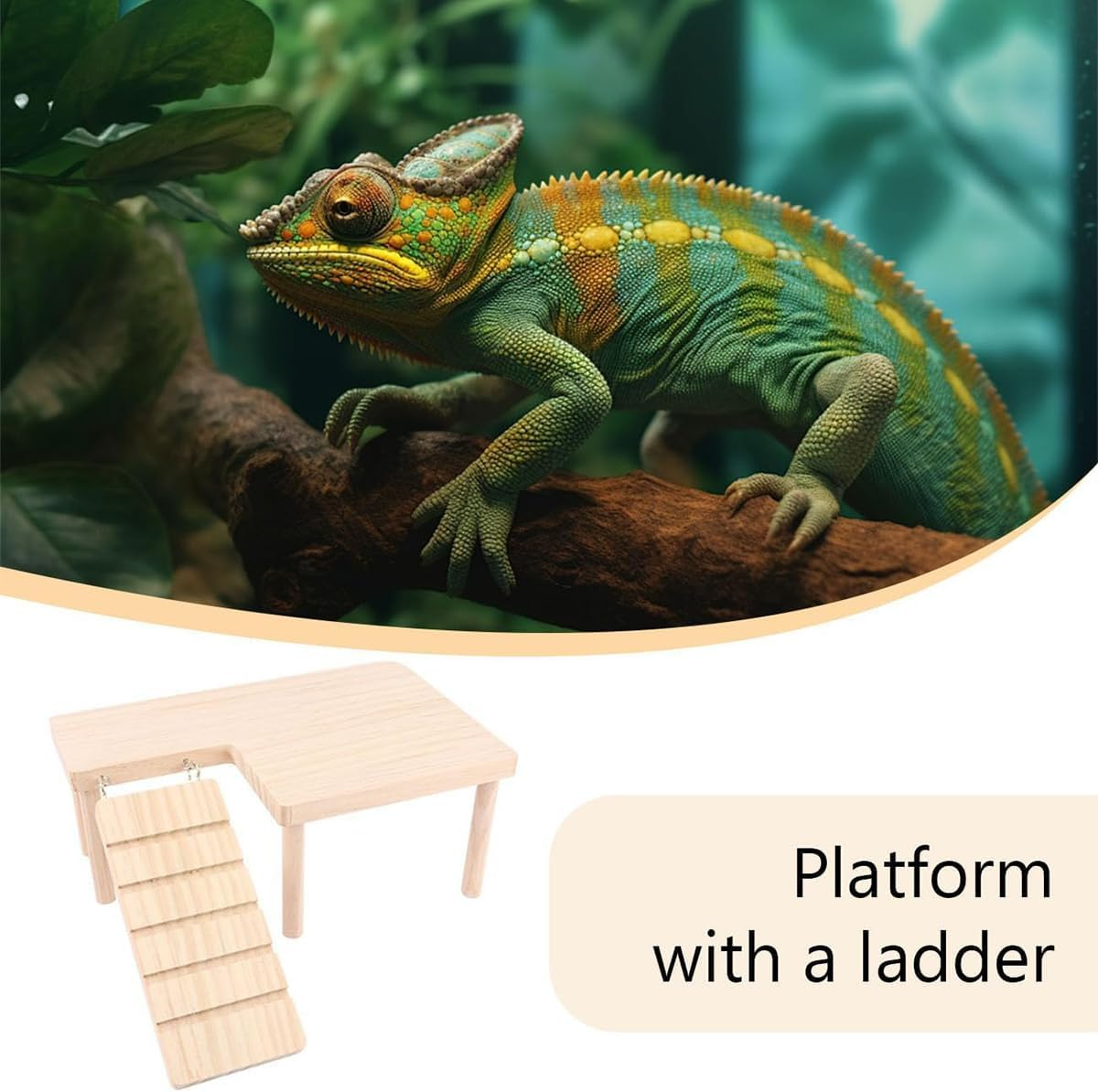 AIMALL Wooden Hamster Platform with Stairs &ndash; Natural Pine Small Animal Playground Landscape Table, Escape House for Syrian, Golden Bear, and Rutin Hamsters, L/U Shaped image number 6