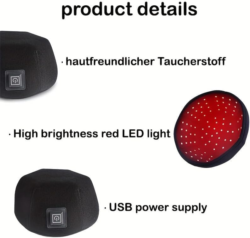 MINYI Ired Light Therapy for Hair Growth,Red Light Hair Growth System,Fda Cleared for Hair Loss in Men & Women,Advanced Hair Regrowth System,Red Light Therapy Cap. (Black 02) image number 3