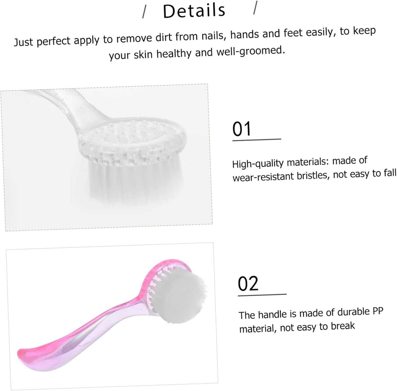 HAPINARY 4Pcs Nail Brush Dust Brush Soft Bristles Long Handle for Easy Nail Cleaning image number 5