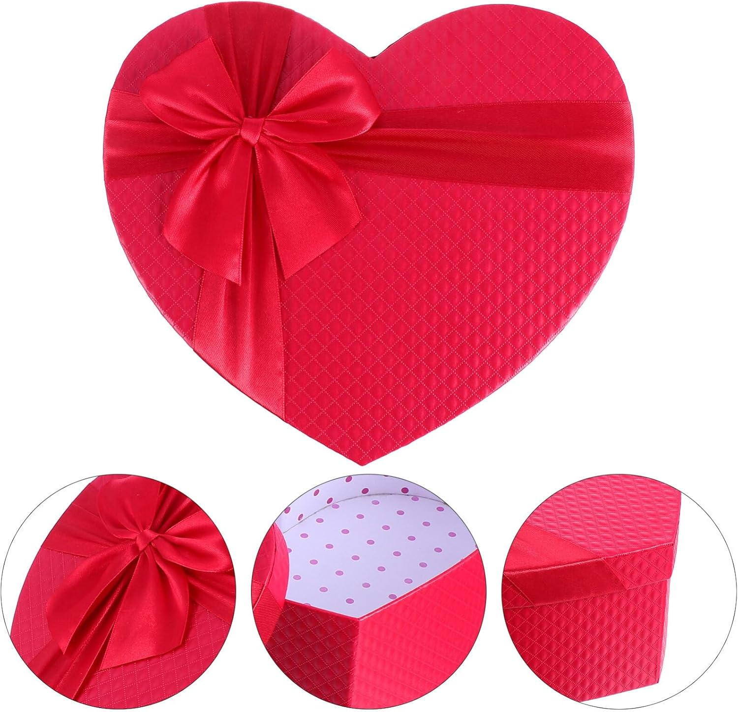 PACKOVE Heart Shape Packaging Boxes Red Heart Flower Box Heart Candy Box Heart Present Box Valentines Boxes Present Wrapping image number 3