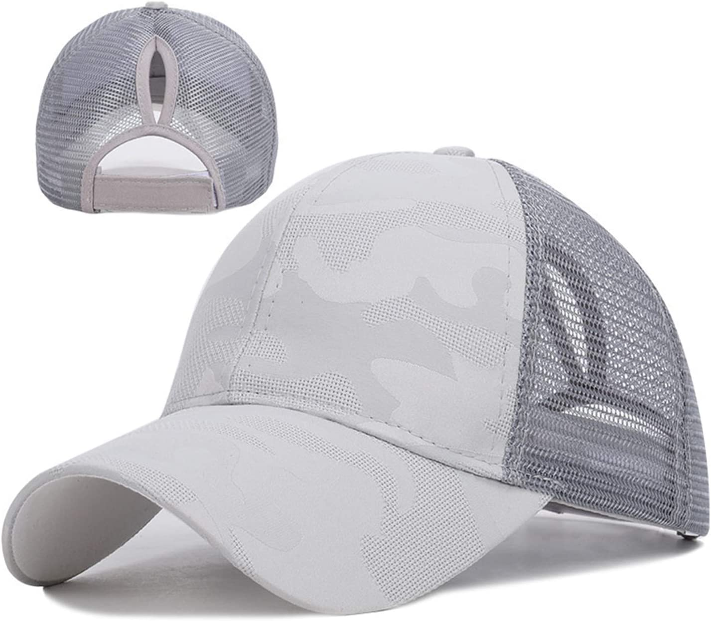 FREEBIRD99 Ponycap Messy High Bun Ponytail Baseball Cap Adjustable Mesh Trucker Hat for Women image number 2