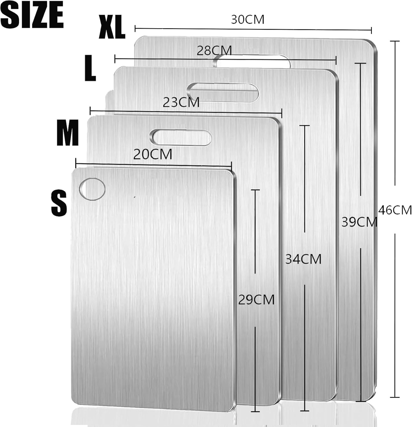Stainless Steel Cutting Board - a Durable and Sleek Cutting Board,Ultra-Durable, Eco-Friendly, and Stylish Kitchen Essential for Effortless Food Prep (4Pcs)