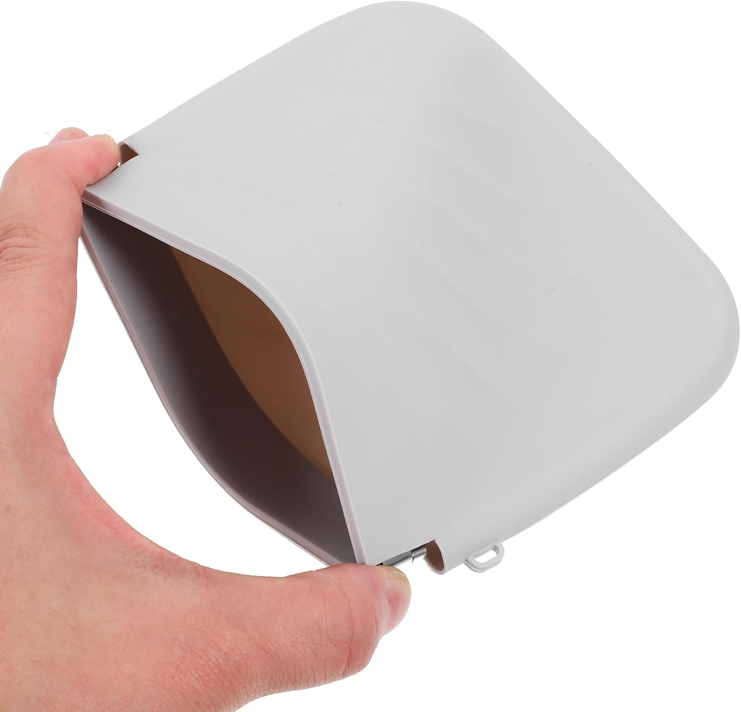 VOSAREA Small Gray Silicone Makeup Bag for Women, Travel Cosmetics Pouch Snap Closure, Compact Lipstick Organizer and Coin Purse for Outdoor Use image number 2