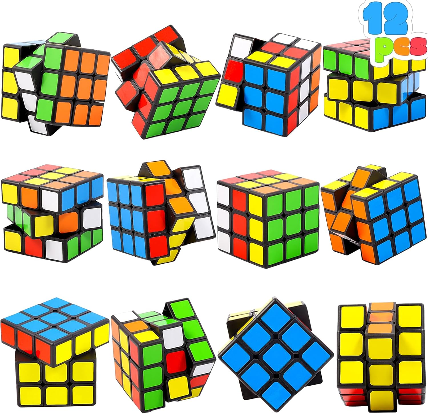 12 PCS Speed Cubes Bulk, 2.1In 3&times;3&times;3 Smooth Flexible Magic Cube 3D Puzzles Cube with Vivid Color, Stress Relief Toy, Party Favors Birthday Party Gifts Stocking Stuffers for Kids Teens Adults image number 5