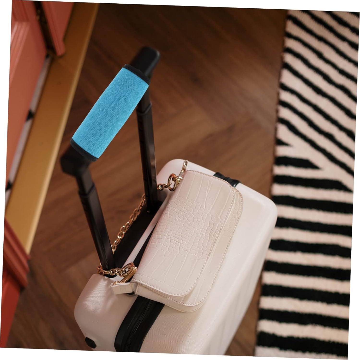 WRITWAA 2Pcs Neoprene Luggage Handle Wraps Hand Protectors for Traveling Case Luggage Handle Saddles for Suitcase Protection during Travel image number 1