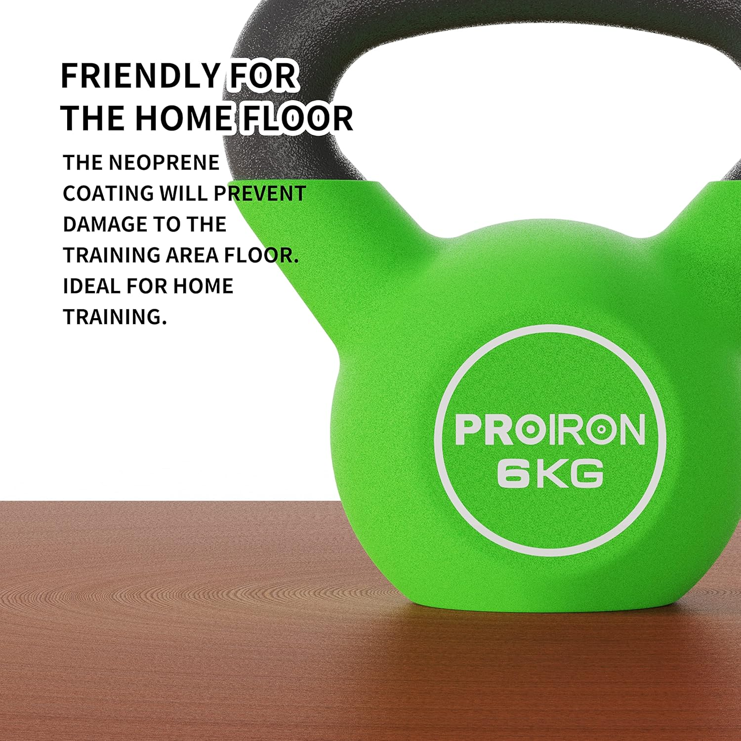 PROIRON Neoprene Coated Kettlebell Weights Solid Cast Iron Kettlebell, Strength Training Kettlebells for Weightlifting, Conditioning, Strength & Core Training in 4KG, 6KG, 8KG, 10KG, 12 KG, 14KG,16KG,20KG - C-8Kg image number 2