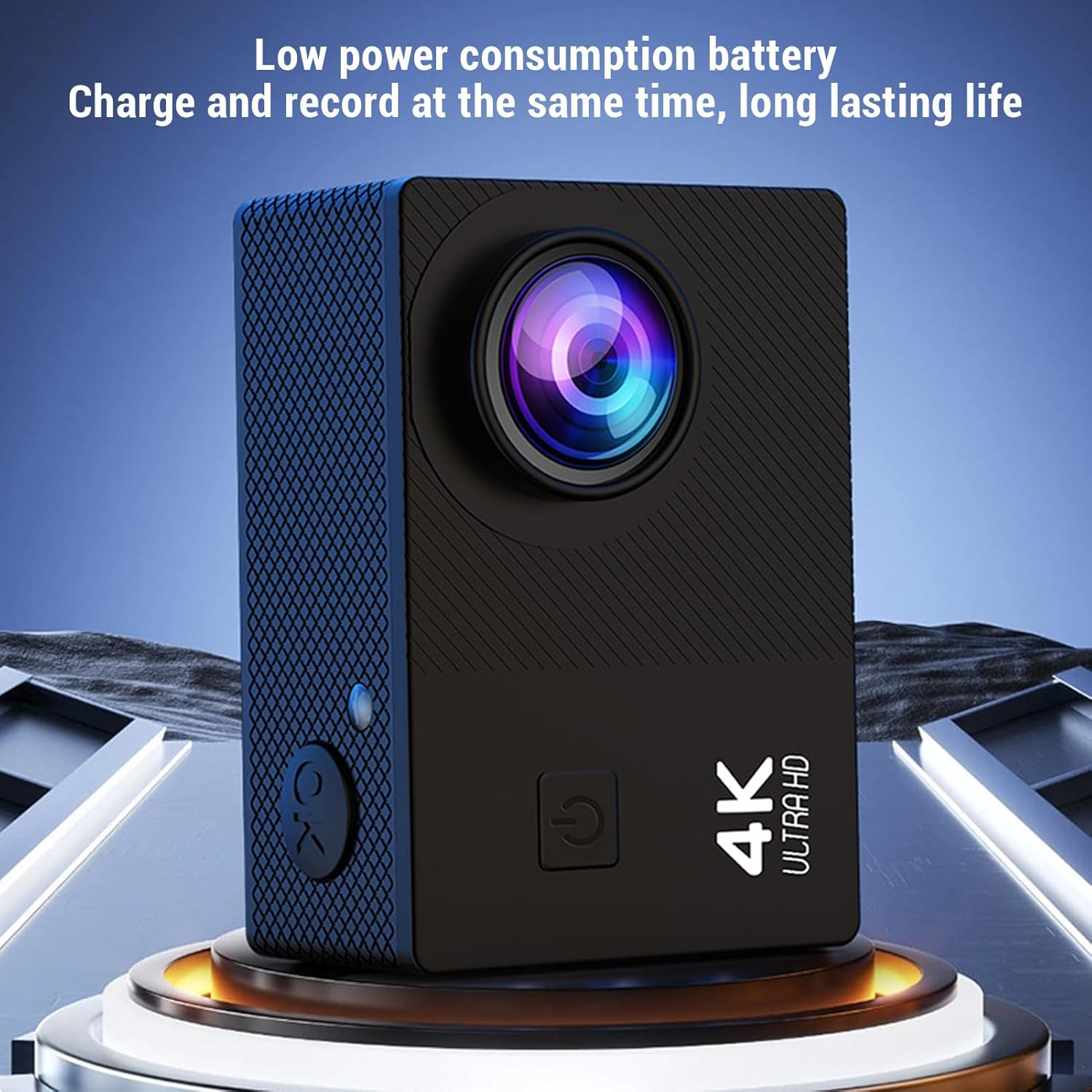 Action Camera 4K, HD Wide Angle Camera with 2 Inch IPS Screen, Versatile Small Wearable Video Camcorder anti Shake with Components for Cycling image number 6