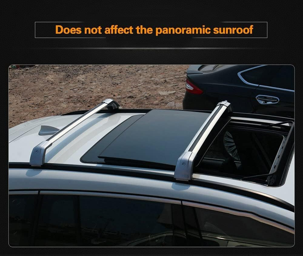 Cross Bars Lockable Fits for BYD Seal U Sealion 6 2024 2025 with Flush Side Rails Roof Rack Cargo Luggage Carrier, Silver - Black image number 4