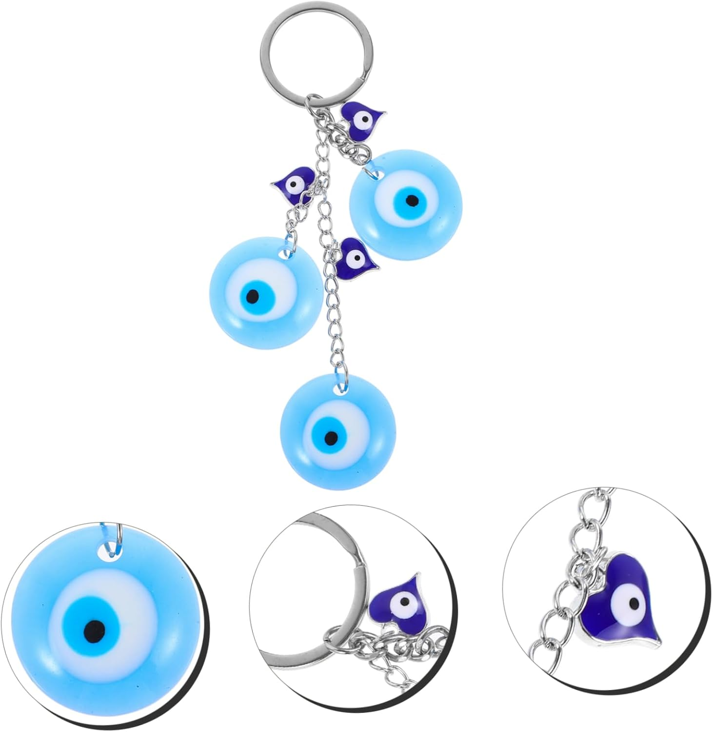 Holibanna Colorful Beads Keychain Evil Eye Key Chain for Women Backpack Pendant Bag Decoration Key Chain Accessories Stylish image number 3