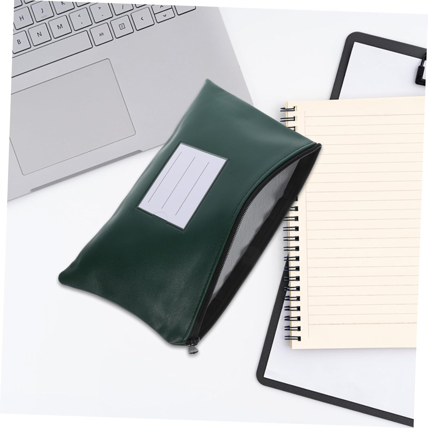 GETAJGHSD 2Pcs Multi-Use File Bag Pu Bill Organizer Zippered Storage Bag for Documents Magazines Cash Receipts image number 6