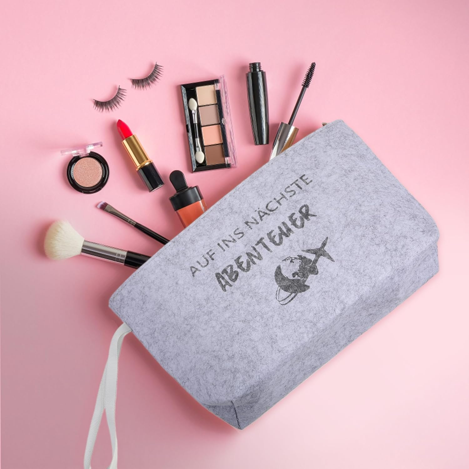 Lucky Charm Keyring Travel Felt Cosmetic Bag Abroad Year Farewell Gift Gifts for Travellers with Guardian Angel Aeroplane Pendant Lucky Charm Travel, Gray, Modern image number 5