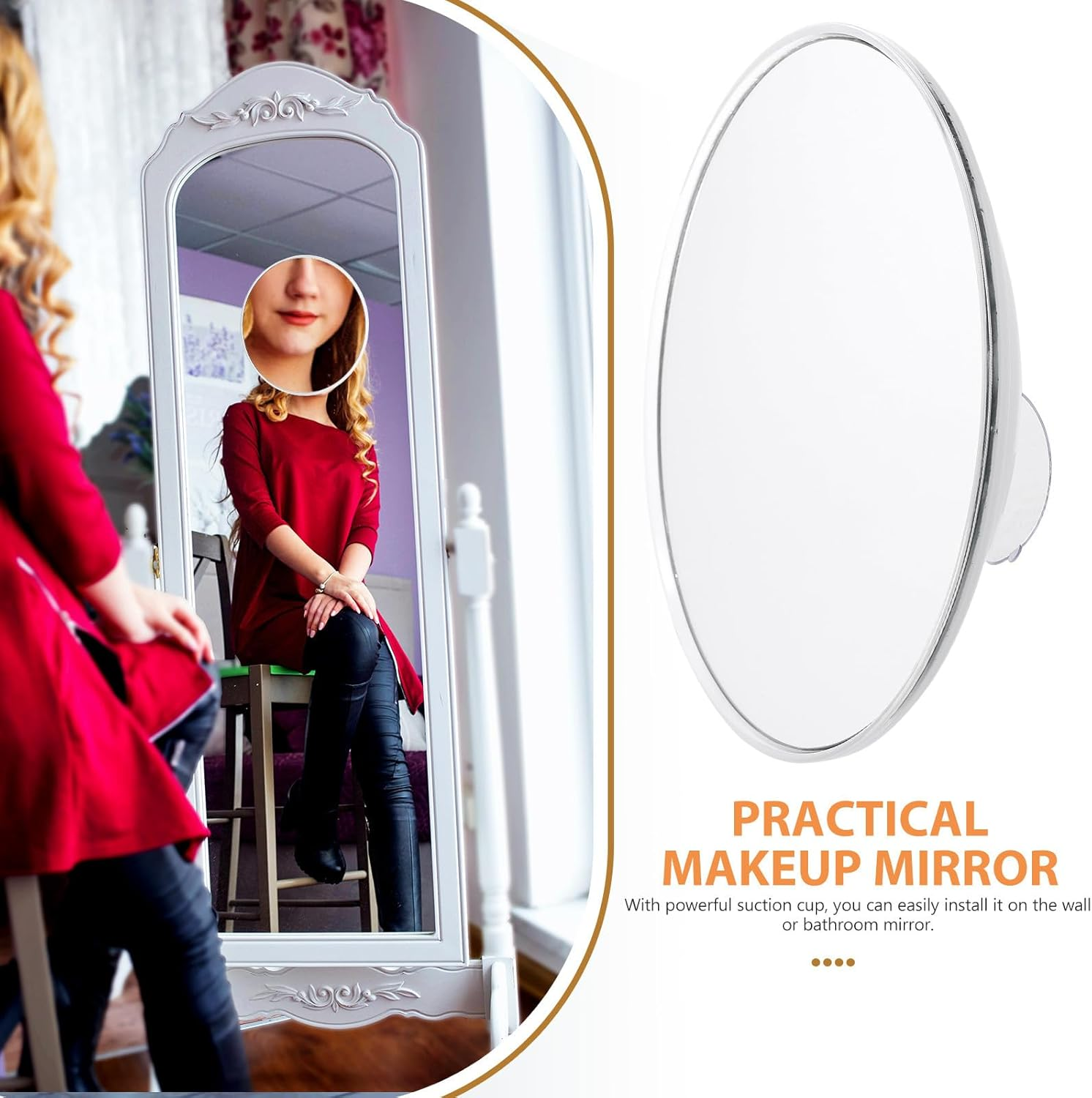 GETAJGHSD Cosmetic Mirror 7X Magnifying Glass with Suction Cup Portable Wall Mount Vanity Mirror for Female Bathroom image number 1