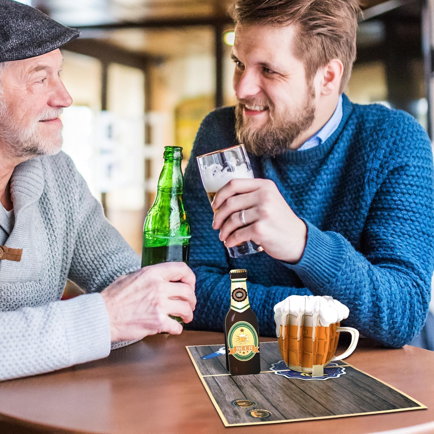 Magic Ants Happy Father&rsquo;S Day Card - Pop up Fathers Card - 3D Pop up Fathers Day Card - Handcrafted 3D Pop up Greeting Card for Him - Father&rsquo;S Day Love Card - Birthday Card for Dad (Beer for Dad) image number 3