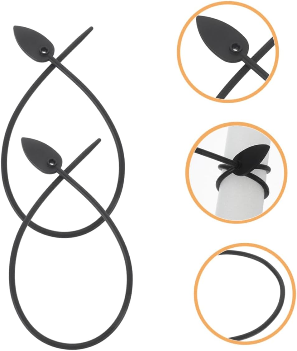 BEBEMOKO 20Pcs Black Silicone Plant Ties for Garden and Floral Wire Plant Fixing Tool, Flexible Twist Ties for Vegetable and Flower Stem Support, Reusable Gardening Straps for Home image number 2