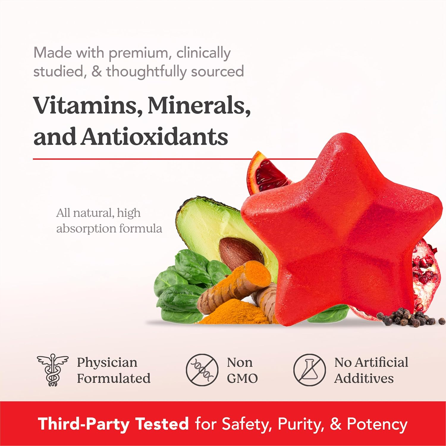 Hairtamin Star Gummy Hair Vitamins - Made in USA - Biotin Gummies Hair Vitamins for Faster Hair Growth for Women & Men - Gluten-Free, Low Carb, Vegan Hair Supplement Multivitamin for Hair Skin Nails image number 5