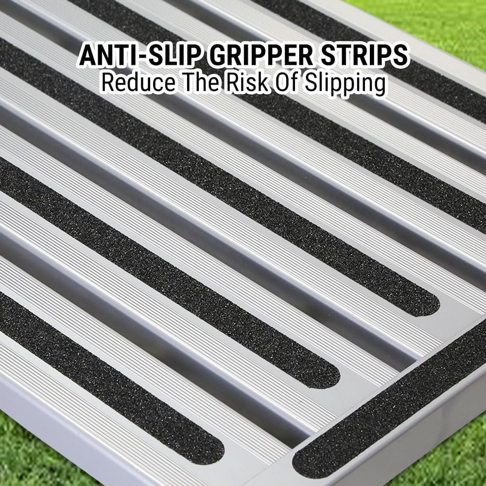 Folding Aluminium Step Stool 150Kg Caravan Ladder RV Trailer Height Adjustable image number 4