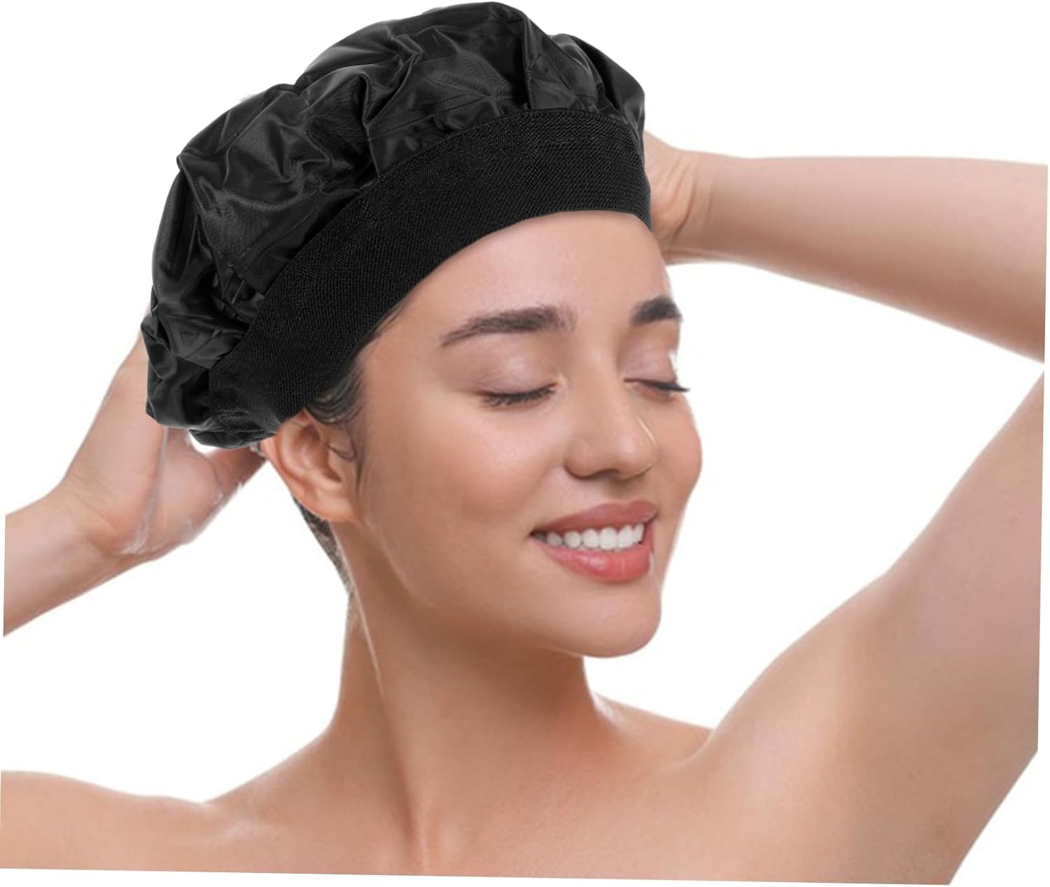 NIYANGLE Hair Conditioning Cap Deep Conditioning Hat for Heat Diffuser Steaming Gel Material Hair Treatment Cap Reusable for Coloring and Masking image number 6