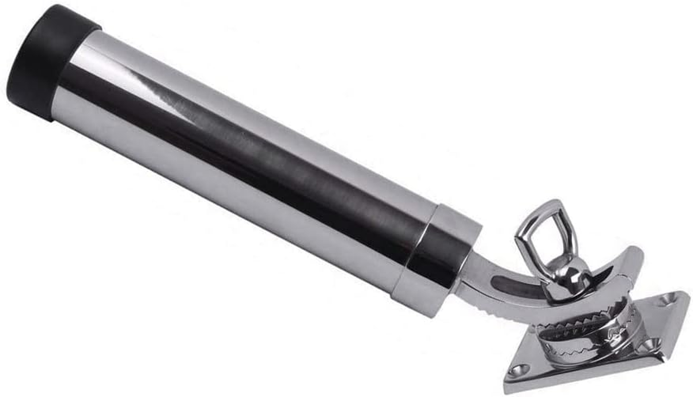 Fishing Rod Holder 360 Degree Adjustable Rail Mount Rod Holders Stainless Steel Rail Mount Clamp for Marine Boat image number 3