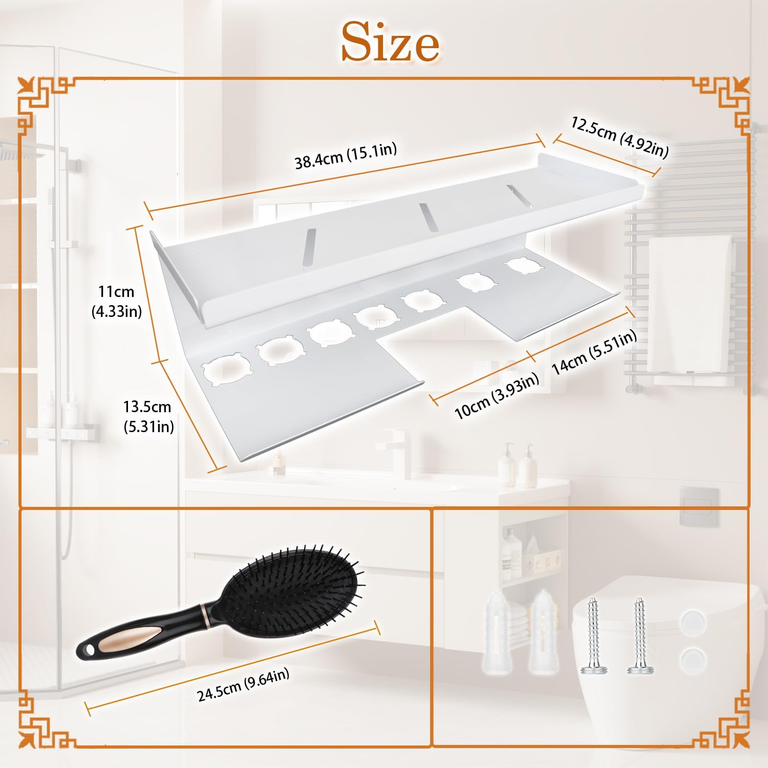 Yimerlen Straightener Holder Compatible with Dyson Airwrap Wall Mount Storage Rack for Curling Iron Attachments and Complete Styler (White-Sus304) - White image number 5