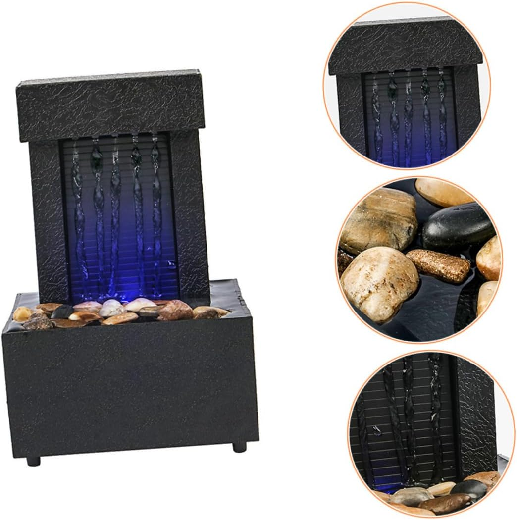 RORPOIR Small Indoor Water Fountain Led Decorative Fountain for Home Office Hotel