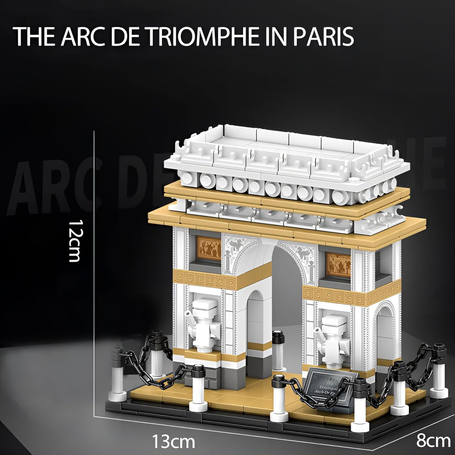Architecture Arc De Triomphe Micro Building Blocks Construction Kit, Famous Landmark Clamping Blocks for Adults, Collector'S Model Set for Building (516 Pieces) image number 1