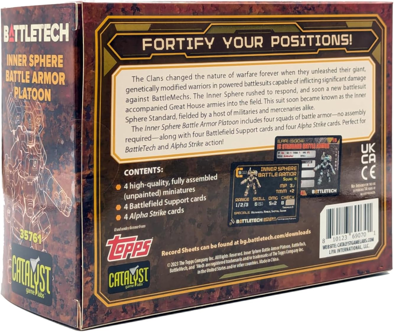 Catalyst Game Labs Battletech | Miniatures | Inner Sphere Battle Armor Pack | Expansion | Miniature Game Ages 14+ image number 1