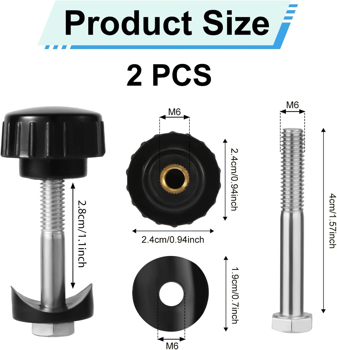 2 Sets Rollator Walker Replacement Knobs, Universal Replacement Arm Adjustment Knobs Rollator Knob Replacements Rollator Walker Parts for Rollator