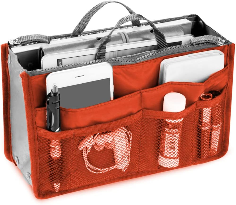 Organizer Insert Bag Polyester,Purse Organizer Insert, Handbag & Tote, Travel, Cosmetic Bag, 20L Large Capacity Cosmetic Liner Bag, for Travel Business Cosmetic Makeup Storage(Blue)