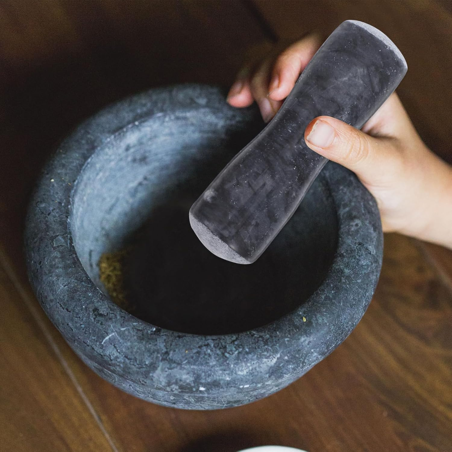 Zerodeko Multi Functional Stone Pestle for Use for Grinding Spices Garlic Ice More Easy to Clean Pestle Tool for Versatile Applications image number 5