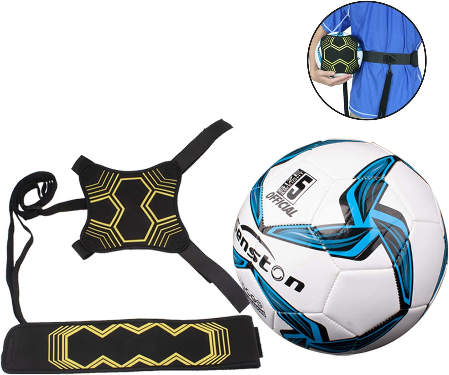 Senston Football Kick Trainer, Football Kick Throw Practice Training for Beginner with Adjustable Black Waist Belt image number 3